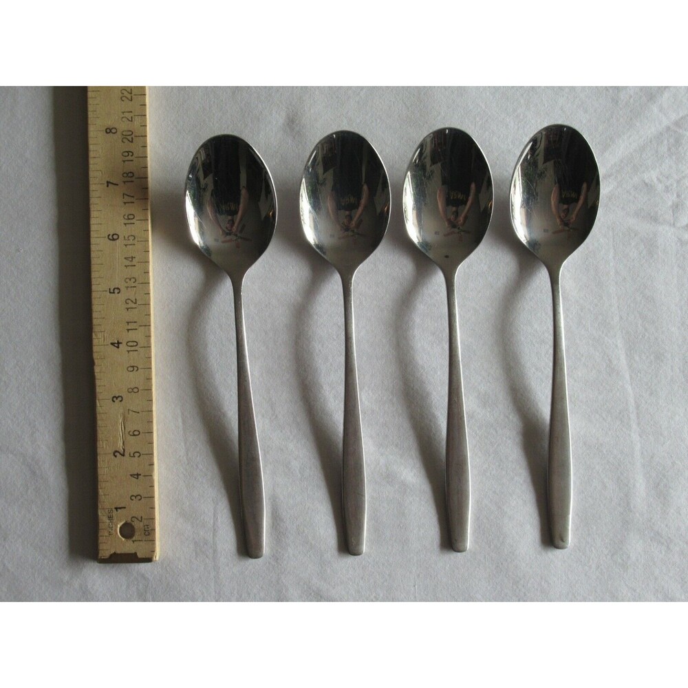 WMF Flatware Cromagan Stainless ALPHA 4 TableSpoons Serving Vintage 7.75"